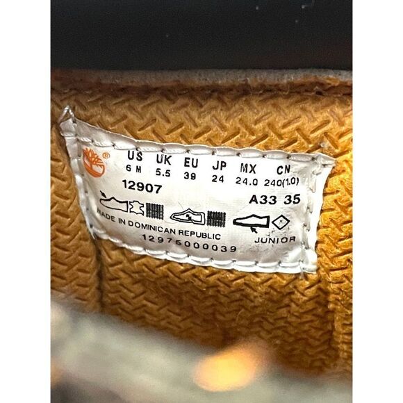 Timberland Premium Junior Waterproof Black Nubuck Boots - Size 6 Medium - Picture 9 of 11